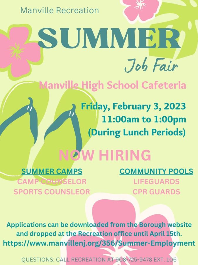 Manville Recreation Summer Job Fair: Friday 2/3