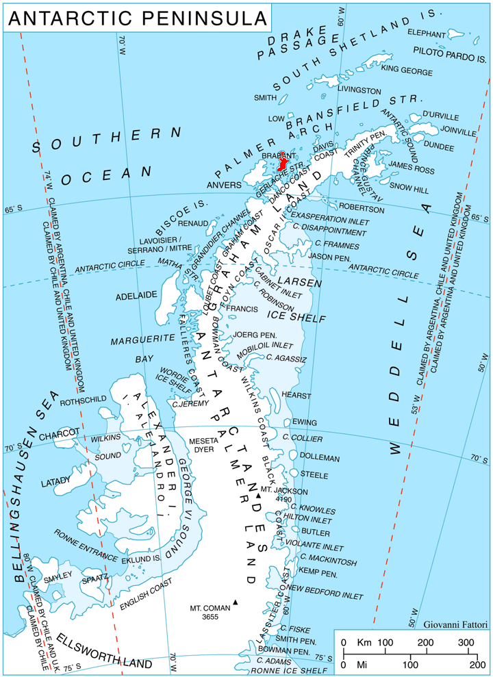 Antarctic Peninsula Map