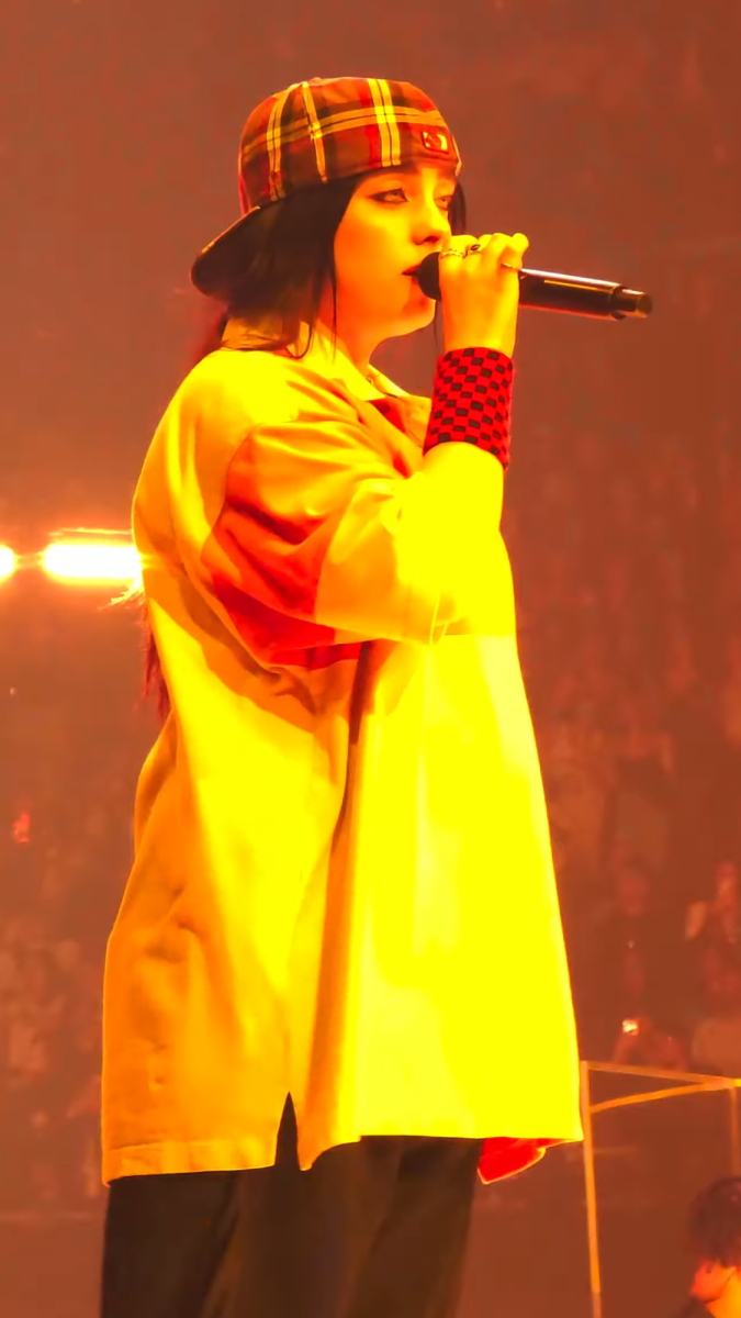 Billie EIlish during  a show in Inglewood